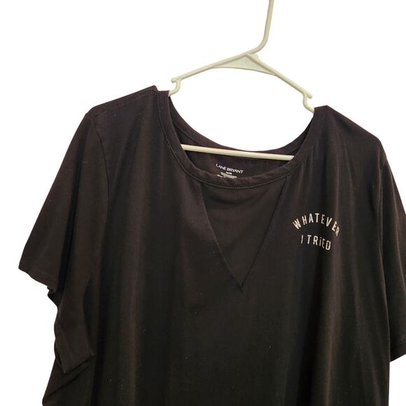 Lane Bryant Black Short Sleeve Whatever I Tried Graphic T-Shirt Casual Top 26/28 - Picture 4 of 6
